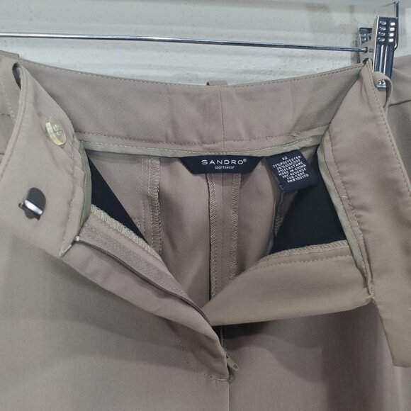 SANDRO Womens Pants 12 Capri Sportswear Tan High Rise Wide Leg Outdoor Hike Golf - Picture 9 of 9